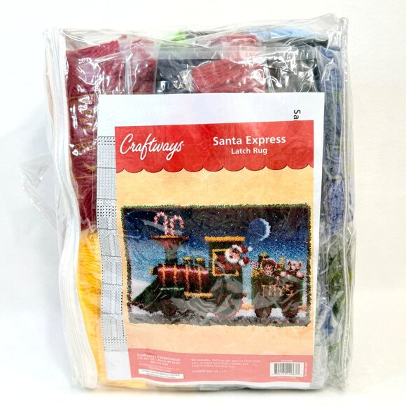 Craftways Santa Express Latch Hook Rug Kit 40"x27" Christmas Train Design - New - Picture 2 of 9